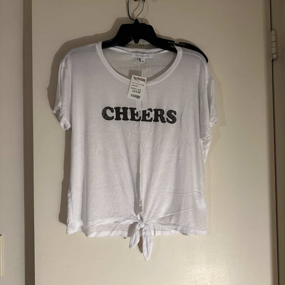 Daydreamer Cheers Crop Tie T-shirt - Size Small - NWT